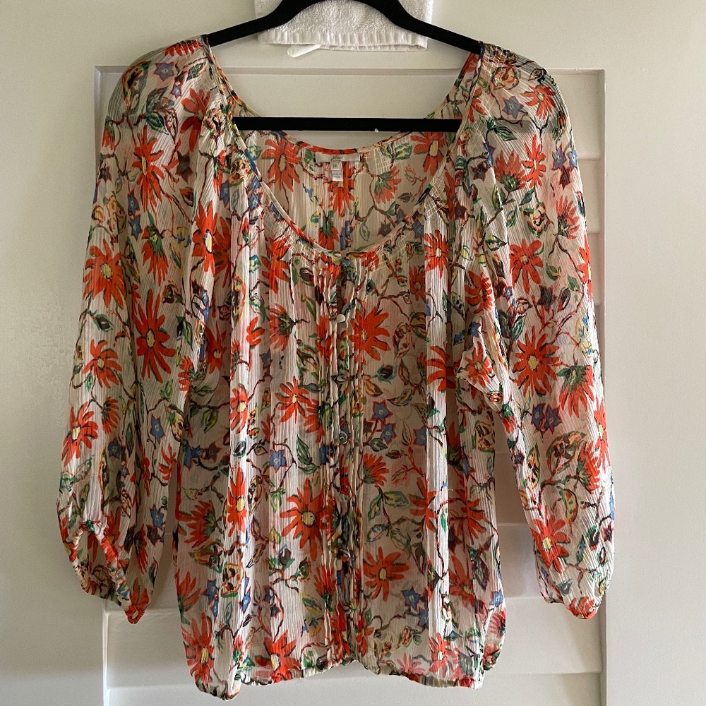 Joie Floral Peasant Blouse